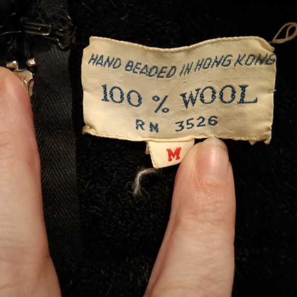 Hand Beaded Wool Top - Picture 4 of 4